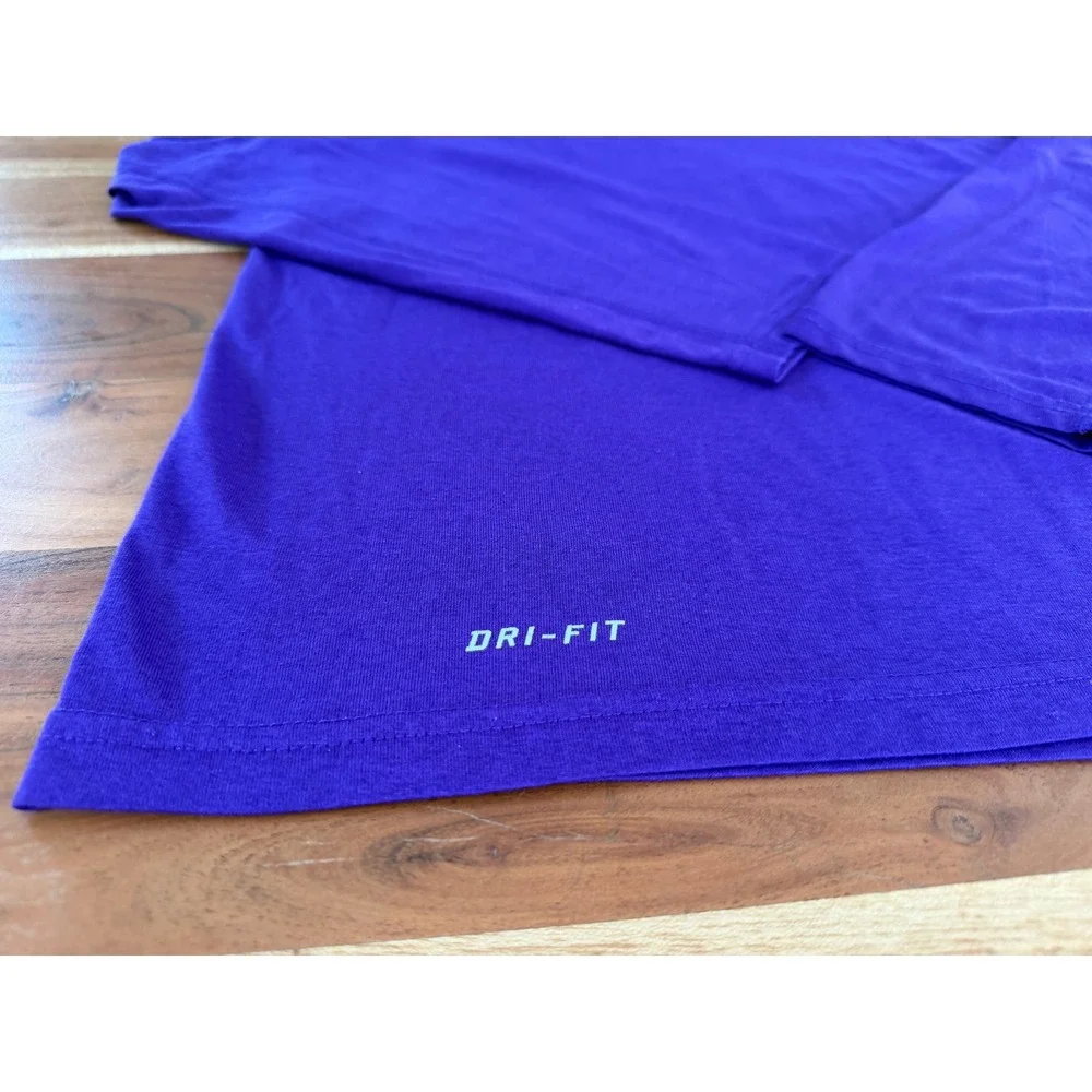 Nike Dri-FIT Mens Small Purple Long Sleeve Training Shirt Running Top Heather